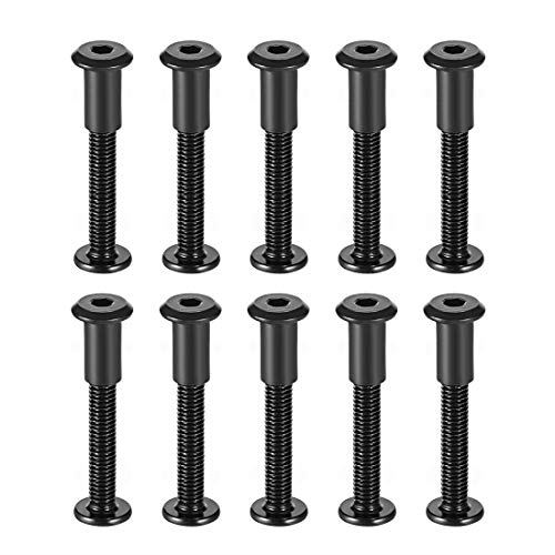 uxcell Hex Socket Screw Post Binding Bolts Fastener, M6x50mm, Carbon Steel Black...