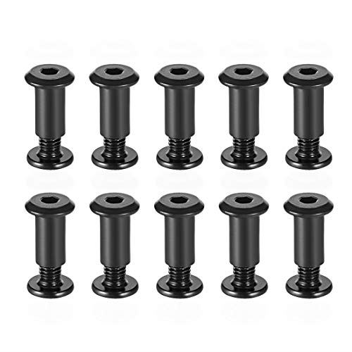 uxcell Hex Socket Screw Post Binding Bolts Leather Fastener, M6x10mm, Carbon Ste...