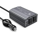 BESTEK インバーター シガーソケット コンセント 300W DC12VをAC100Vに変換 USB2ポート搭載 12V車専用 カーインバーター 車載用インバーター グレー MRI3010BU-GY