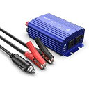 BESTEK インバーター シガーソケット コンセント 500W DC12VをAC100Vに変換 USB2ポート搭載 12V車専用 カーインバーター 車載用インバーター ブルー MRI5010BU-BL