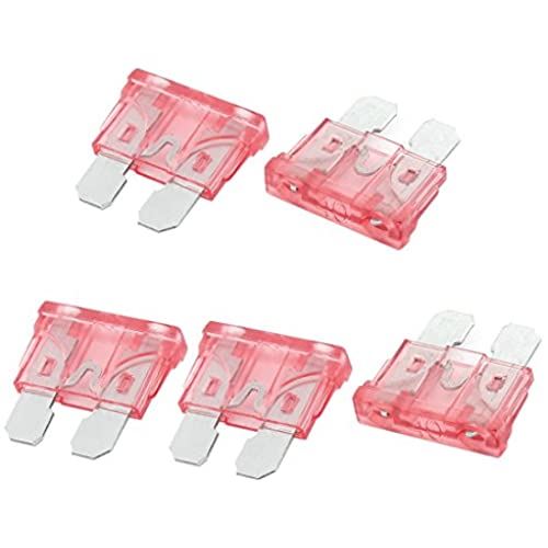 uxcell 平型ヒューズ オート 車用キャラバン トラック SUV 船 ATC Xenonランプ ブレードヒューズ レッド 40A 5個入り