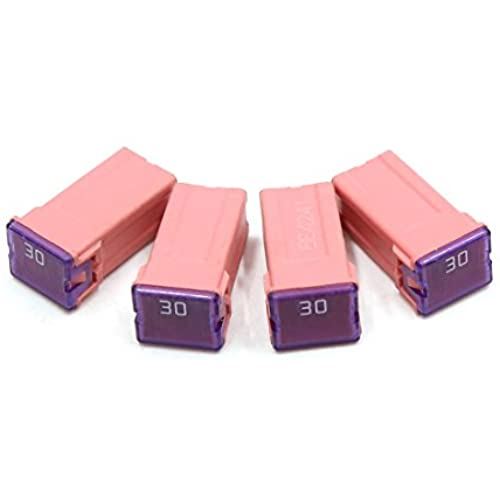 uxcell PALヒューズ 32V 30A ピンク プラスチック ケーシング 2端子 メス PALオート用 車用 4個入り