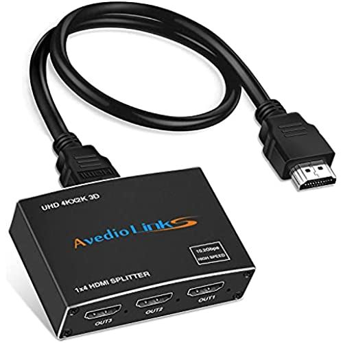 ・ HDMI スプリッター1入力4出力：avedio links 4ポートHDMIスプリッターは、1つのHDMI入力信号（TVボックス、Xbox、Rokuなど）を4つのHDMIディスプレイ（TV、モニター、プロジェクターなど）に配信し、ビデオを複製/ミラーリングできますとオーディオを同時に損失することなく。注：拡張はサポートせず、ミラーのみ。・ 4K 60Hz HDMI 1.4b 分配器：1x4 HDMIスプリッターは、ウルトラHD 4Kx2K @ 60Hz、3D、HDCP 1.4、最大帯域幅10.2Gbpsをサポートします。 1080P / 1080i / 720P / 576P / 576i / 480Pとも下位互換性があります。 4つの異なる部屋で同じビデオを上映できます。小売店のバー、オフィス、裏庭、リビングルームに最適です。 幅広い互換性：4画面同時出力HDMIスプリッターは、標準のHDMIインターフェイスを備えたほとんどのデバイスに接続できます。入力：コンピューター、XBox、PS3 / PS4 / PS5、Fire Stick、Blu-Ray DVDプレーヤー、サテライトレシーバー、Roku、PCなど。出力：HD TV、モニター、プロジェクターなど。・ 長距離安定伝送：この4K HDMIスプリッターは、ビデオとオーディオの伝送に非常に長い距離を提供できます。AWG26標準HDMIケーブルを使用すると、4K60Hzで最大8メートルの距離に達することができます。注：4K 60Hz HDMIスプリッターが正しく動作するように、すべての出力デバイスでサポートされている解像度を同じに設定してください。・ パッケージ＆プラグアンドプレイ：1 x 4K@60HzHDMIスプリッター1入力 4出力、1 x HDMIケーブル、1 x 5V/1A電源アダプター、1x取扱説明書。 avedio links4ポートHDMIスプリッターはセットアップと操作が簡単で、HDMIソースに接続するだけで、最も豪華なビデオとオーディオを友達と共有できます！※在庫更新のタイミングにより、在庫切れの場合やむをえずキャンセルさせていただく可能性があります。ご了承のほどよろしくお願いいたします。関連商品はこちらHDMI 分配器 1入力2出力 HDMIスプリ7,387円SOOMFON HDMI 分配器 1入力4出力12,957円1入力2出力 HDMI分配器 1×2 HDMI4,590円NIMASO HDMI 分配器 hdmi 切替3,980円Eono(イオーノ)HDMI切替器 HDMI分12,309円KVMスイッチ HDMI CKLau、USB364,797円HDMI 切替器 4K 60HZ with 28,424円HDMI KVM切替器2入力2出力 CKLau71,277円USB C HDMI 変換 ケーブル Type4,857円新着商品はこちら2024/3/22Evermotor バイク 12V LED ウ3,980円2024/3/22Evermotor バイク 12V LED ウ3,980円2024/3/22[プロ仕様] スマートウォッチ 保護 コーティ7,484円再販商品はこちら2024/3/22iPhone SE3 ガラスフィルム 覗き見防4,530円2024/3/22グルマンディーズ ポケットモンスター AirP4,449円2024/3/22【2枚セット】iPhone12 / iPhon3,980円2024/03/22 更新