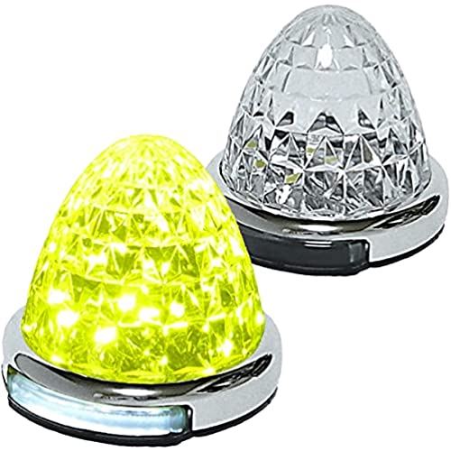 Customize（カスタマイズ） 12V 24V トラック用 LED マーカーランプ 路肩灯機能付 サイド マーカー メッキリング 5面クリスタルカット仕様 22LED 汎用