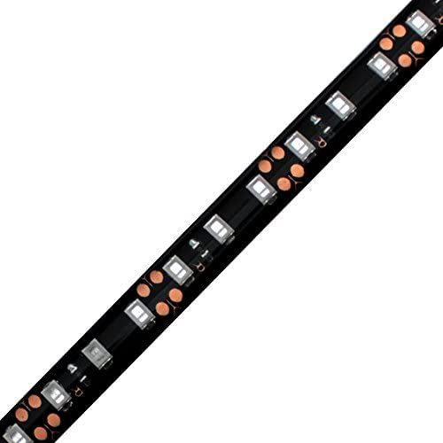 【1本入り】 高密度 120LED/m 12V 防水 LED テープライト 1チップ 50cm (黒ベース) 発光色：赤色