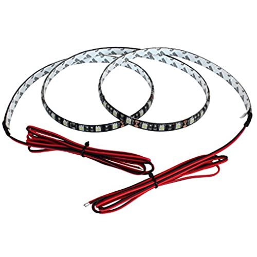 【ケーブル1.5m】 12V 両端子 防水 LED テープライト 3チップ 180cm (黒ベース) 発光色：青色