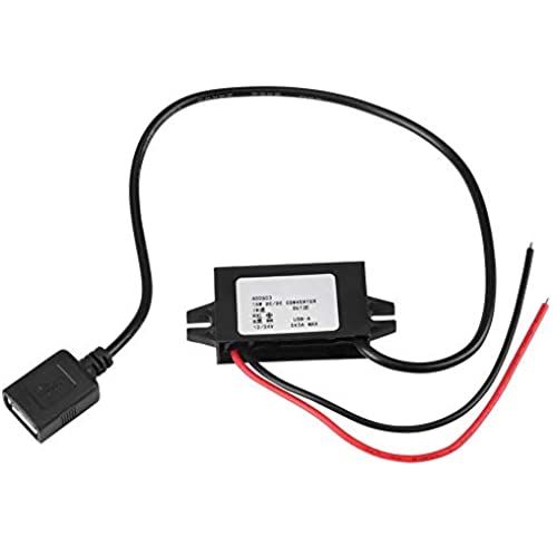 Haofy 12V/24V→5V 5A 降圧コンバーター USB 車用電力変換器 15W DC電力コンバータ 電源アダプタ 三つの保護機能 防水 カーオーディオ/ラジオ モニター/LEDディスプレイ用 （シングルUSB）