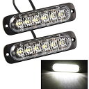 POOPEE ledデイライト 防水 ホワイト 12V 24V車兼用 防塵 耐衝撃 6連 DRL 超薄型 デイタイムランニングライト 左右セット