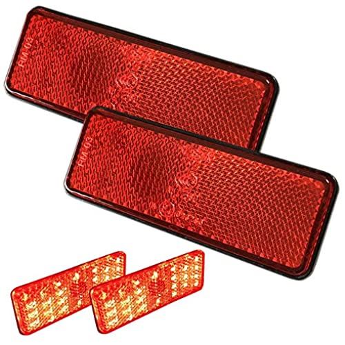 Discover winds LED リフレクター バイク カスタム ダブル発光 角形 ブレーキ マーカー トレーラー 反..