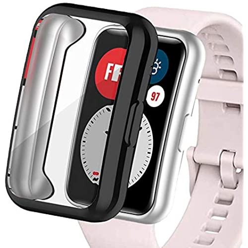 Miimall Huawei Watch Fit TIA-B09 ケース ファーウェイウォッチ Fit カバー ソフト TPU 全面保護ケース Huawei Watch Fit 専用 ケース カバー スクラッチ防止 ブラック