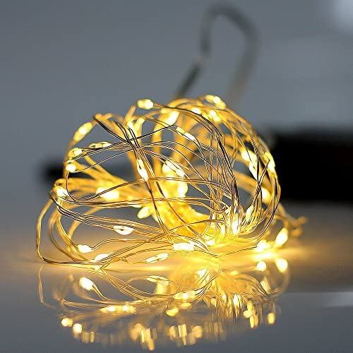 イルミネーション LED ライト ワイヤーライト 電飾 電池 式 クリスマス ツリー 飾り MANATSULIFE(2M(20LED), ウォームホワイト) 2M2LED-WARMWHITE