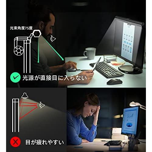 モニターライト Ledライト バーライト サッカーの形の重り部分 掛け式 3段階色温度と10段階輝度 目に優しい デスクライト 残業 読書 Pc作業 Usbライト スペース節約 公式ショップ 卓上 寝室