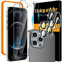 UniqueMe 【2+2 セット】 iPhone13 Pro Max 適用 ガラス フィルム カメラ 保護フィルム 9H硬度 旭硝子製 耐衝撃性 高透過率 撥油性 指紋防止