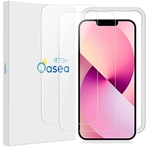 iPhone13 mini 用 ガラスフィルム iphone13ミニ 保護フィルム 対応 強化ガラス ガイド枠付き 2枚セット Oasea