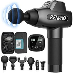 RENPHO 6種類のヘッド付き ハンディガン ブラシレスモーター搭載で1400〜3200rpm/min 20段階の叩くスピードを調節可能 軽量素材採用 コンパクトに収納バッグに保管 タイマー機能あり Type-C充電式 ...