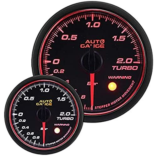 オートゲージ ブースト計 60mm 458シリーズ 日本製モーター AUTOGAUGE 2色バックライト エンジェルリング ワーニング機能