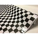 カーラッピングシート150cm×30cm、艶ありチェッカーフラッグ柄 チェック柄カッティングシート