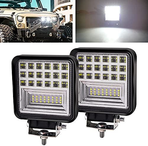 X-STYLE 126W LEDワークライト 作業灯 車用LEDライト 高輝度 省エネ 12V 24V デッキライト タイヤ灯 補助灯 車外灯 前照灯 農業機械 現場 作業 船舶 集魚灯 汎用 ホワイト 2個入り