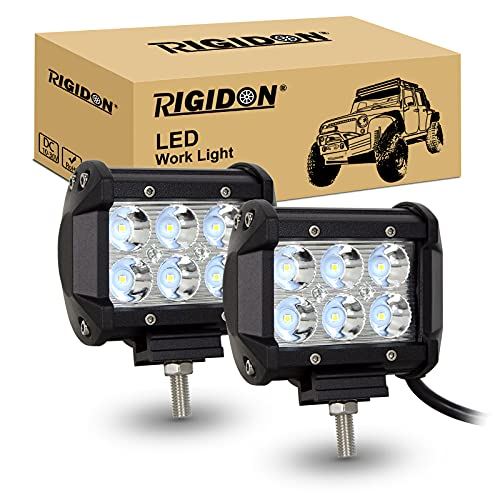 RIGIDON 2 x 18W LED 作業灯/ワークライト 狭角タイプ LED 車外灯 農業機械 除雪車 ホワイト 6000K-6500K 12V-24V対応 2X18W 投光照明