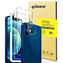 HAUPIN ガラスフィルム iPhone 12 / iPhone 12Pro / 11 / XR 用 保護 フィルム ガイド枠付き 2枚セット/i12レンズフィルム(1枚) (6.1inch)