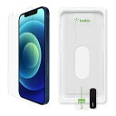 Belkin iPhone 12 / 12 Pro 用 保護ガラスフィルム 強化ガラス 抗菌 簡単取付キット付き OVA021zz-A