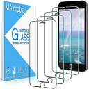 MAYtobe iPhone 6 Plus/ 6S Plus/ 7 Plus/ 8 Plus ガラスフィルム【4枚セット】指紋防止 硬度9H アイフォン 強化ガ...