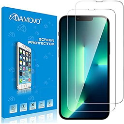 【秋冬モデル・強化硝子】AMOVO iPhone 13/iPhone 13 Pro 用 フィルム 日本製旭硝子材 2021オリジナル改良 高透過率 アイフォン13 プロ 用 保護ガラスフィルム 6.1インチ ケース対応 ... 透明2枚