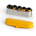 KODAK フィルムケース - 35mmフィルム5ロール用 - コンパクトレトロスチールケース フィルムロールの仕分けと保護用 (イエロートップ/シルバーボディ)