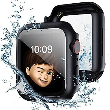 AOOMO Apple Watch ケース Series7 41mm アップルウォッチ保護カバー ガラスフィルム 一体型 PC素材 全面保護 超薄型 装着簡単 耐衝撃 高透過率 指紋防止 傷防止 ブラック