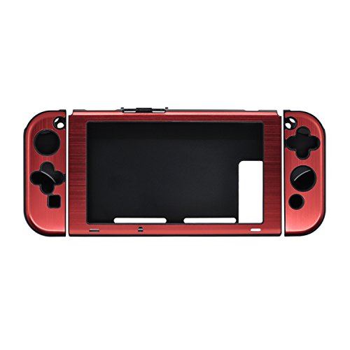 【BlueSea】Nintendo Switch ジョイコン&本体 保護ケース PC アルミニウム 全5色 レッド 1485-001Red
