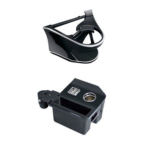 【おすすめセット】槌屋ヤック ドリンクホルダー 助手席 (AC取付) + 電源ソケットBOX セット トヨタ 60系ハリアー専用