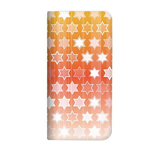 OPPO Reno3 5G A001OP ケース 手帳型 ベルトなし スター柄 オレンジ (496) NB-0087-OR/A001OP