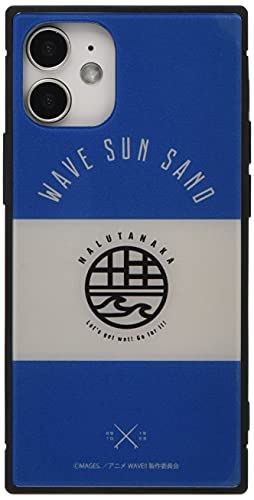 グルマンディーズ バンダイ WAVE!!~サーフィンやっぺ!!~ iPhone12 mini(5.4インチ)対応 スクエアガラスケース 田中ナル BWSY-02C ブルー