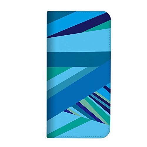 Galaxy A41 SC-41A ケース 手帳型 ベルトなし ストライプ柄 ブルー (491) NB-0075-BU/SC-41A