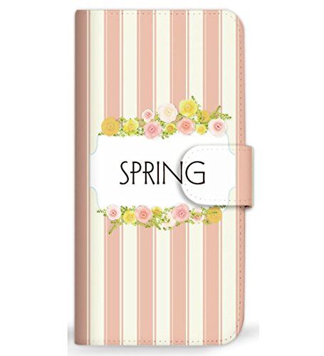 Galaxy A41 SCV48 ケース 手帳型 春 ストライプ かわいい ピンク (491) SC-0377-PK/SCV48