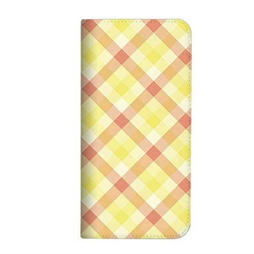 arrows Be4 F-41A ケース 手帳型 ベルトなし チェックデザイン イエロー (494) NB-0042-YE/F-41A