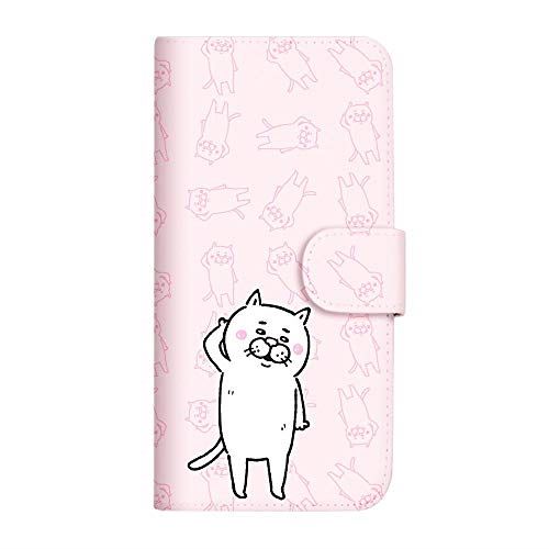 OPPO Reno3 5G A001OP ケース 手帳型 LINE スタンプ いけやけい デザイン (496) 目つきの悪い猫 vol.12 てへっ B SC-4112-B/A001OP