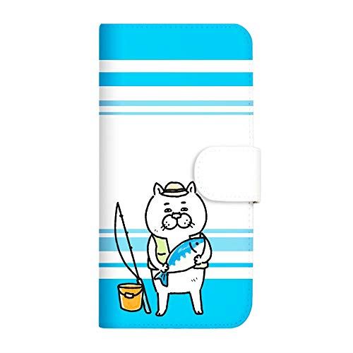 OPPO Reno3 5G A001OP ケース 手帳型 LINE スタンプ いけやけい デザイン (496) 目つきの悪い猫 vol.7 肉より魚派 A SC-4107-A/A001OP