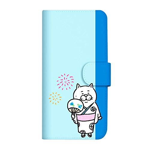 Galaxy A41 SC-41A ケース 手帳型 LINE スタンプ いけやけい デザイン (491) 目つきの悪い猫 vol.6 祭だー!! A SC-4106-A/SC-41A