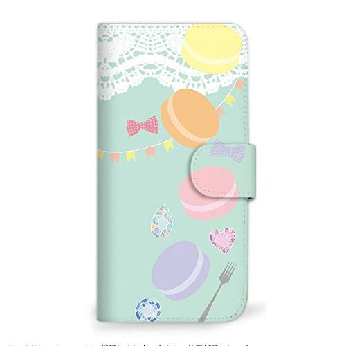 OPPO Reno3 A CPH2013 ケース 手帳型 マカロン イラスト かわいい ブルー (495) SC-2340-BU/CPH2013