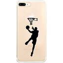 iPhone7 plus ケース ストラップホール付 クリア ハード チョイ足しシリーズ バスケシュート 888-58979