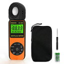 デジタルルクスメーターBTMETER BT-881E デジタル照度計 光度計搭載 気温機能 高精度計測 0.01-300,000Lux照度測定 センサー270°回転 データレコード LCDバックライト