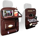 Be Oshare(ビーオシェア)車用シートバックポケット - 後部座席用 多機能収納バッグ 隠し収納 ゴミ箱 テーブル機能付 説明書付(日本語) 、ブラウン ...