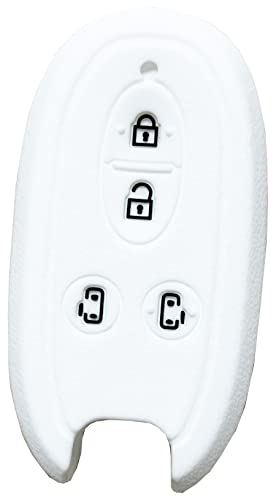 【IKT】スズキ車用 スマートキー用シリコンカバー 4ボタン ホワイト/スペーシア/パレット/ソリオ/ルークス/など