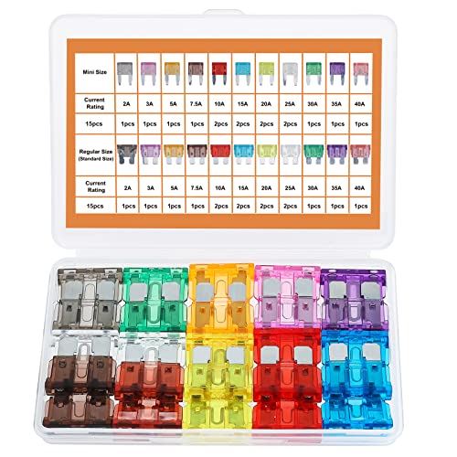 JOREST 25個車 ヒューズ、車/トラック/オートバイ用(2A 3A 5A 7.5A 10A 15A 20A 25A 30A 35A 40A)、標準平型ヒューズ 30PCS 標準ヒューズ