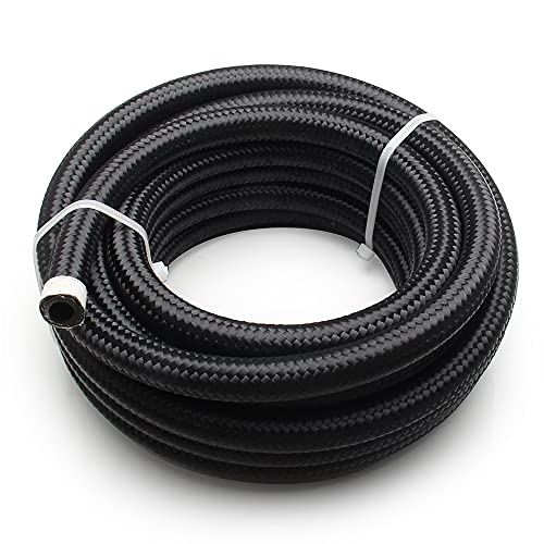 VEHSUN オイルホース 内径 17.46mm AN12 1M フューエルホース ステンレス ナイロン メッシュ ホース 柔..