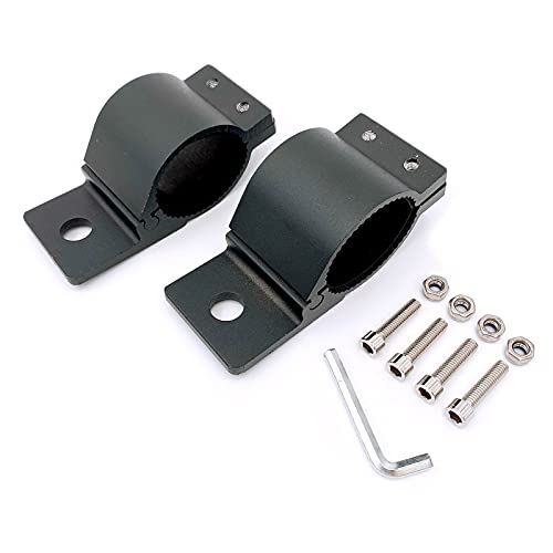 Meliore フォグ ランプ ステー 取り付け ブラケット 金具 キット ライト ジムニー JB23 ランクル デリカ トラック 2個 パイプ バンパー アンテナ (Φ49?Φ54) ブラック ブラック(Φ49?Φ54)