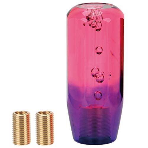 morytrade シフトノブ シフトレバー MT AT シフト 車 軽トラ クリアー 100mm (赤x紫)