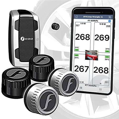 FOBO Tire 2 TPMS 空気圧センサー 車 スマホでチェック タイヤ空気圧監視システム 取付簡単 防水 技適取得 日本語説明書付属 ブラックのサムネイル