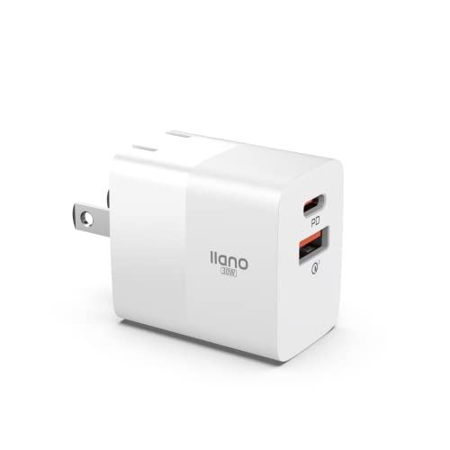 llano 30W PD充電器 (Super Si搭載/2ポートUSB-A & USB-C/折り畳み式 小型急速充電器)【PD3.0対応/QC3.0対応/PPS規格対応/PSE技術基準適合】 iPhone ... White